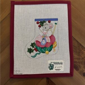 Festive Holiday Stocking Needlepoint Canvas